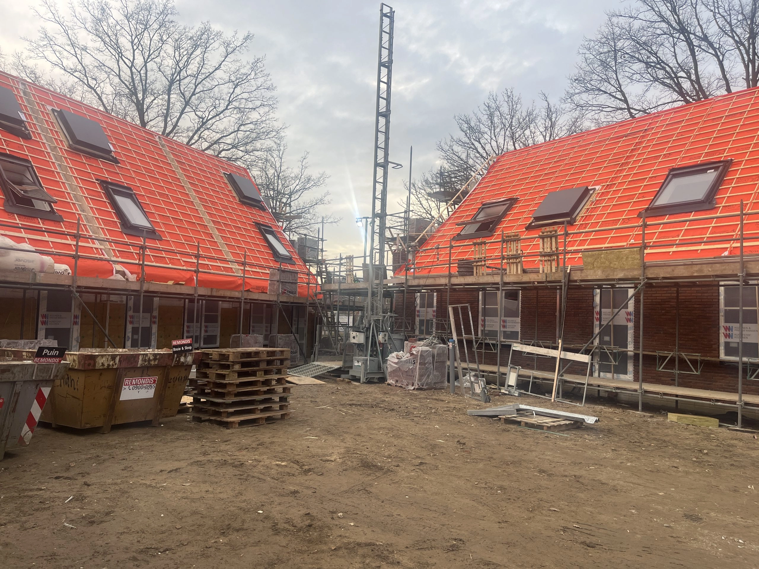 Het hoogste punt van de 15 woningen